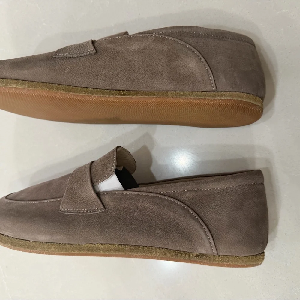 DALIA LEATHER LOAFERS-BY ANYA Suede Barefoot Minimalist Loafers in Taupe Eur 41 - Picture 5 of 8
